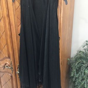 Black cover up with fringe size 3X